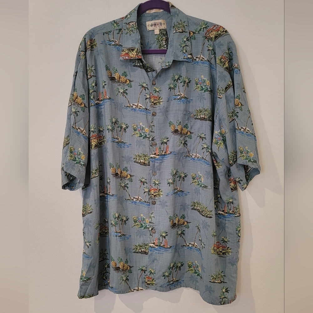 Men’s Tropical Print Shirt CAMPIA Moda Size XXL